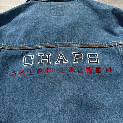 90s CHAPS Ralph Lauren Embroidered Logo Denim Jacket