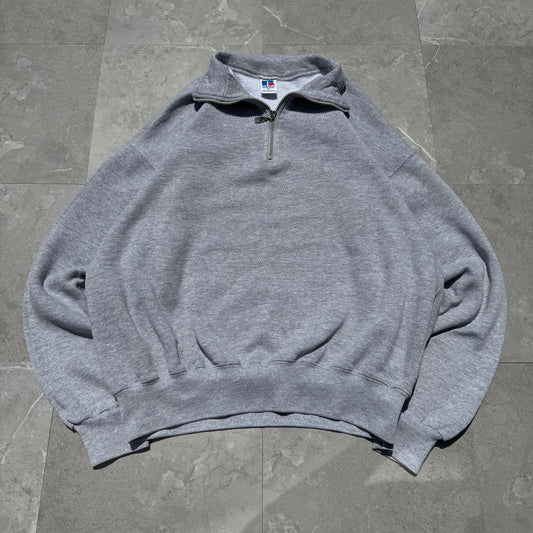 90s Russell Athletic Made in USA Half-Zip Gray Sweatshirt KiiChain Clothing
