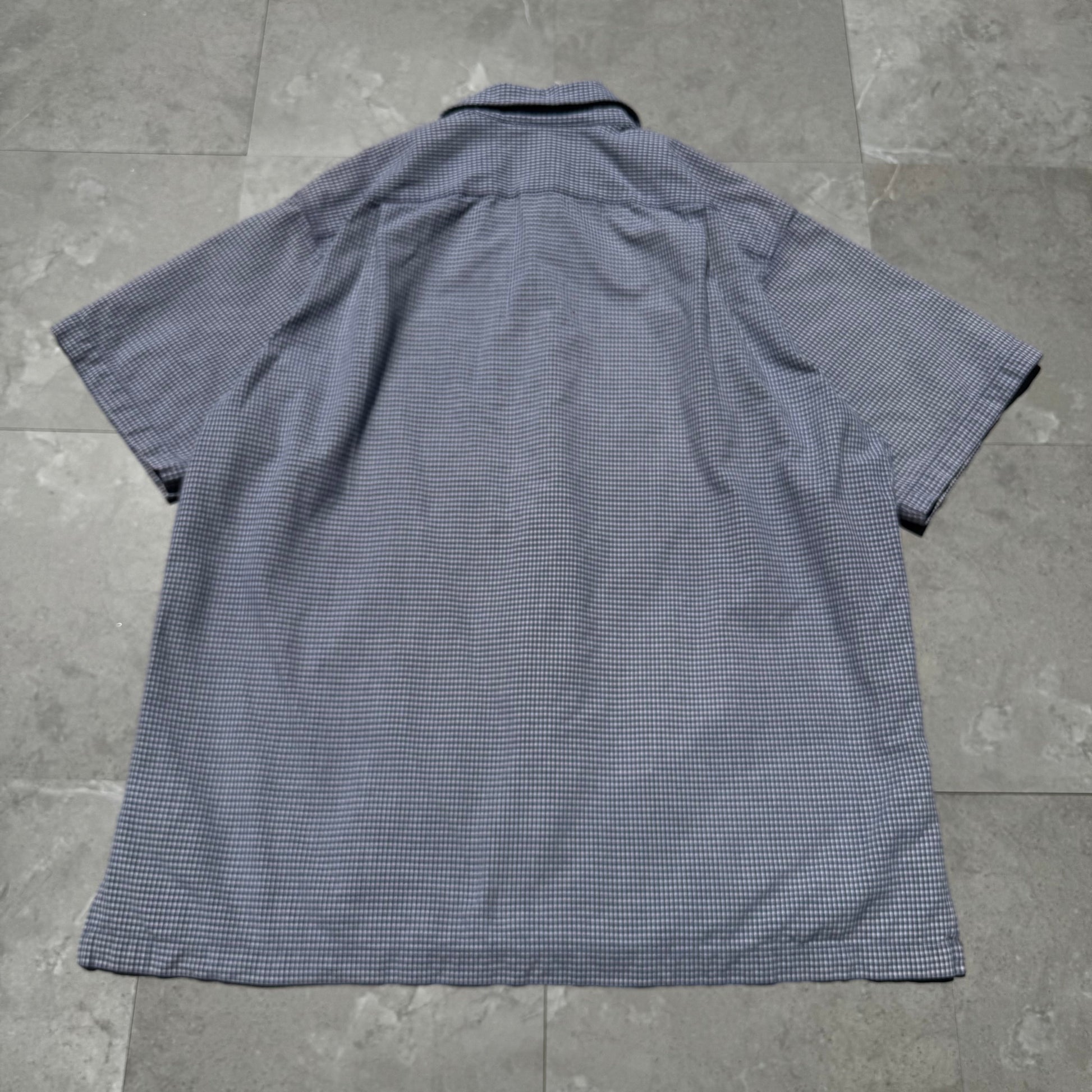 90s-00s Ralph Lauren Adams Cotton Blue Checkered Open Collar Shirt KiiChain Clothing