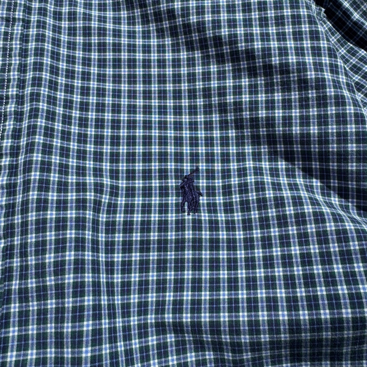 90s-00s Ralph Lauren Classic Fit Blue Checkered Button Down Shirt KiiChain Clothing
