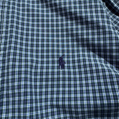 90s-00s Ralph Lauren Classic Fit Blue Checkered Button Down Shirt KiiChain Clothing
