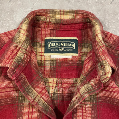 00s Field & Stream Heavyweight Shadow Checkered Plaid Flannel Shirt