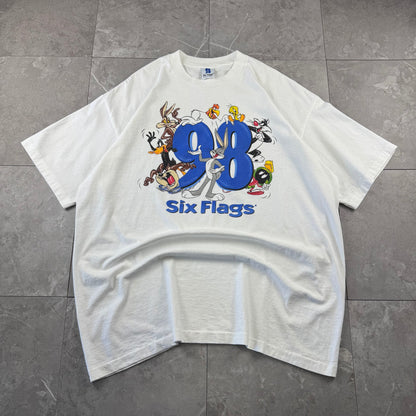 90s Six Flags Theme Parks 1998 Looney Tunes Collab Graphic Tee