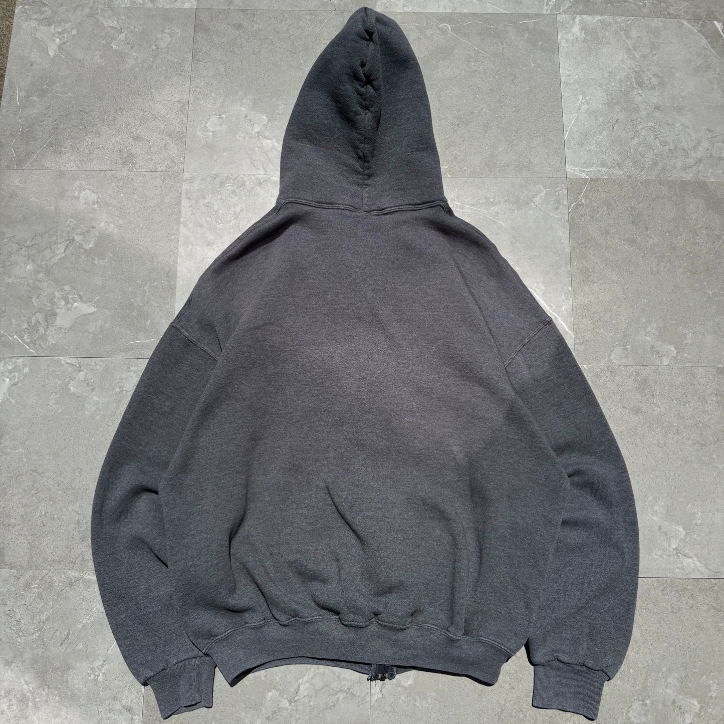90s Russell Athletic Faded Gray Zip-Up Hoodie KiiChain Clothing