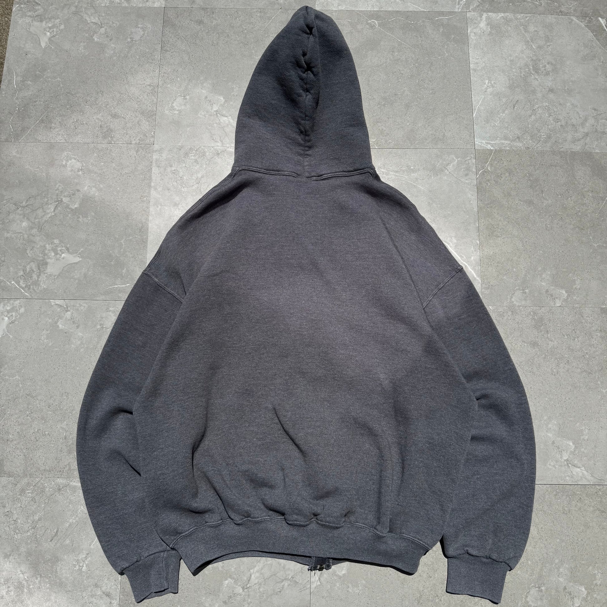 90s Russell Athletic Faded Gray Zip-Up Hoodie KiiChain Clothing