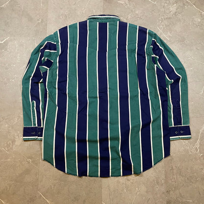 80-90s Wrangler X-Long Tails Striped Western Shirt