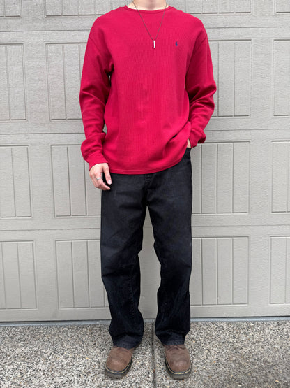 00s Polo Ralph Lauren Red Long Sleeve Thermal