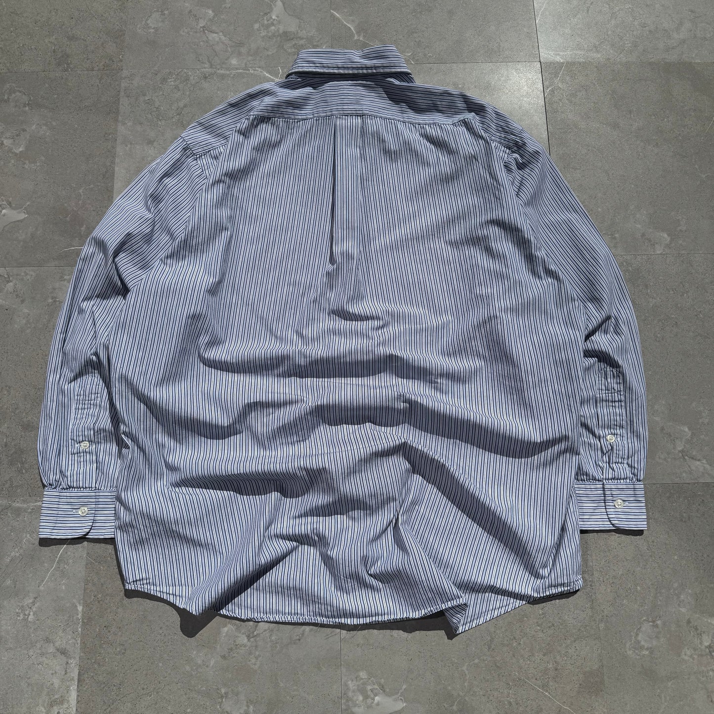 90s-00s Ralph Lauren “Yarmouth” Lightblue Striped Button Down Shirt KiiChain Clothing