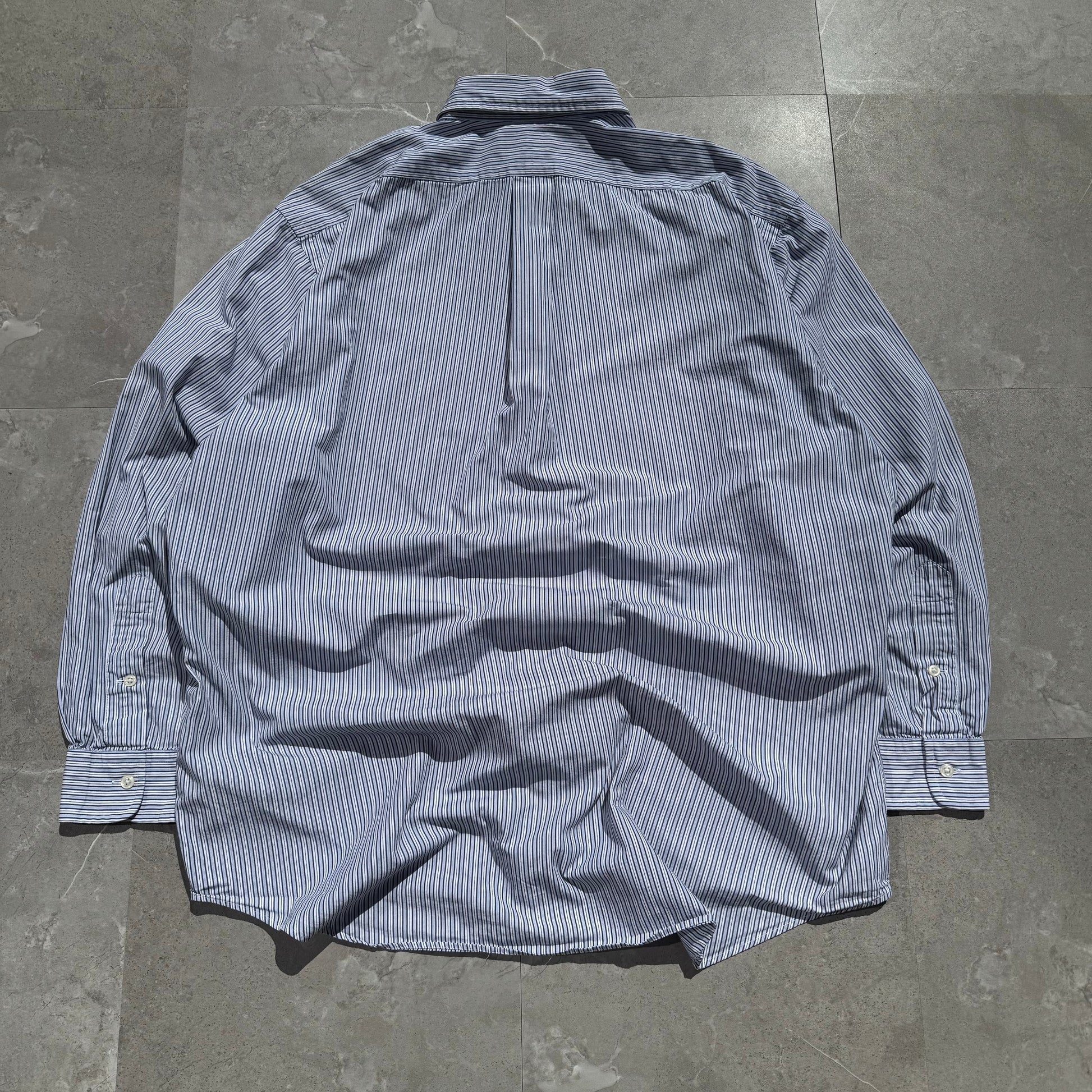 90s-00s Ralph Lauren “Yarmouth” Lightblue Striped Button Down Shirt KiiChain Clothing