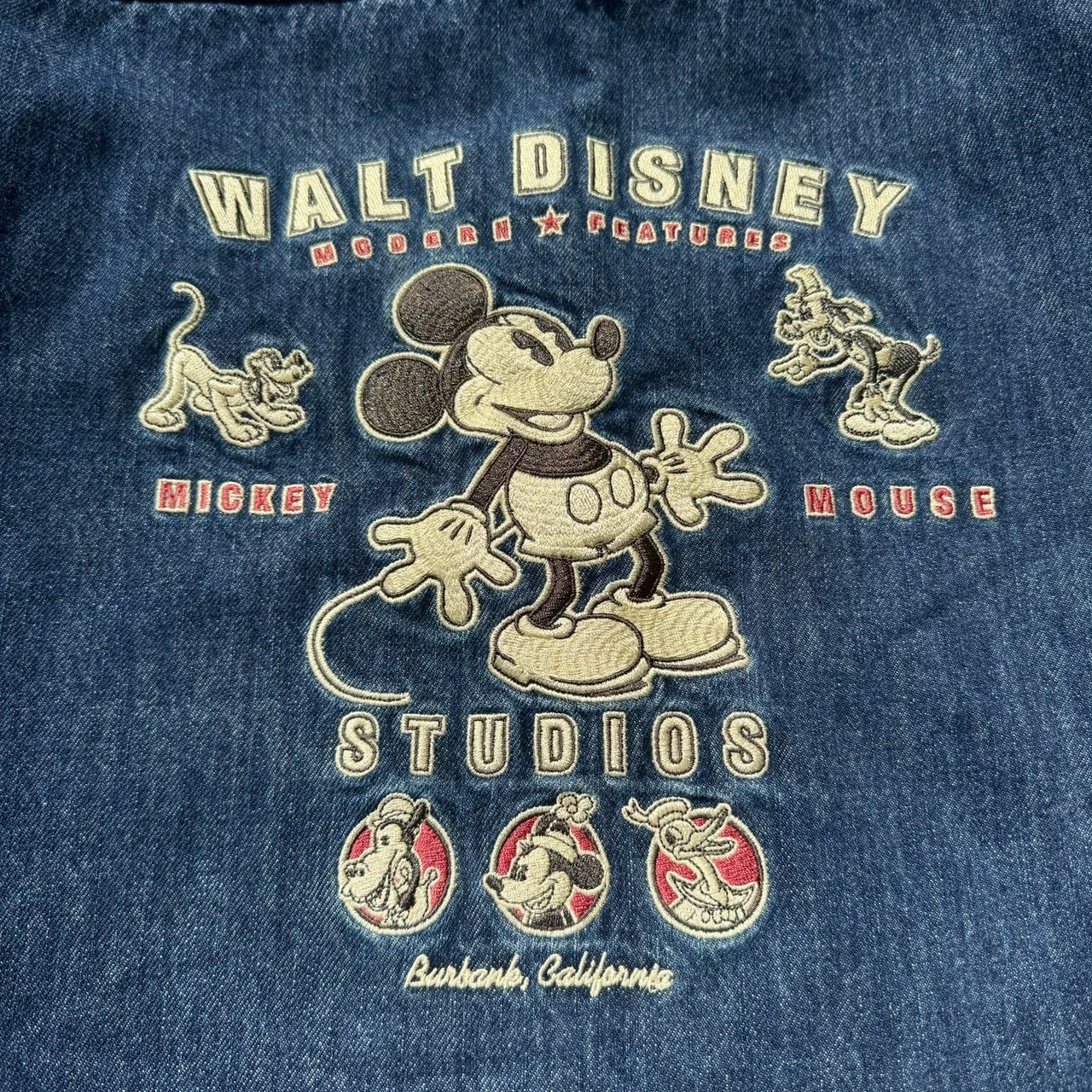 90s The Disney Store Mickey Mouse Embroidered Logo Denim Jacket