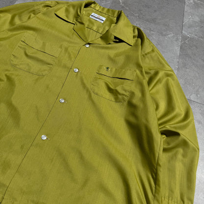 60s Grant-Crest Poly-Cotton Open Collar Long Sleeve Shirt KiiChain Clothing