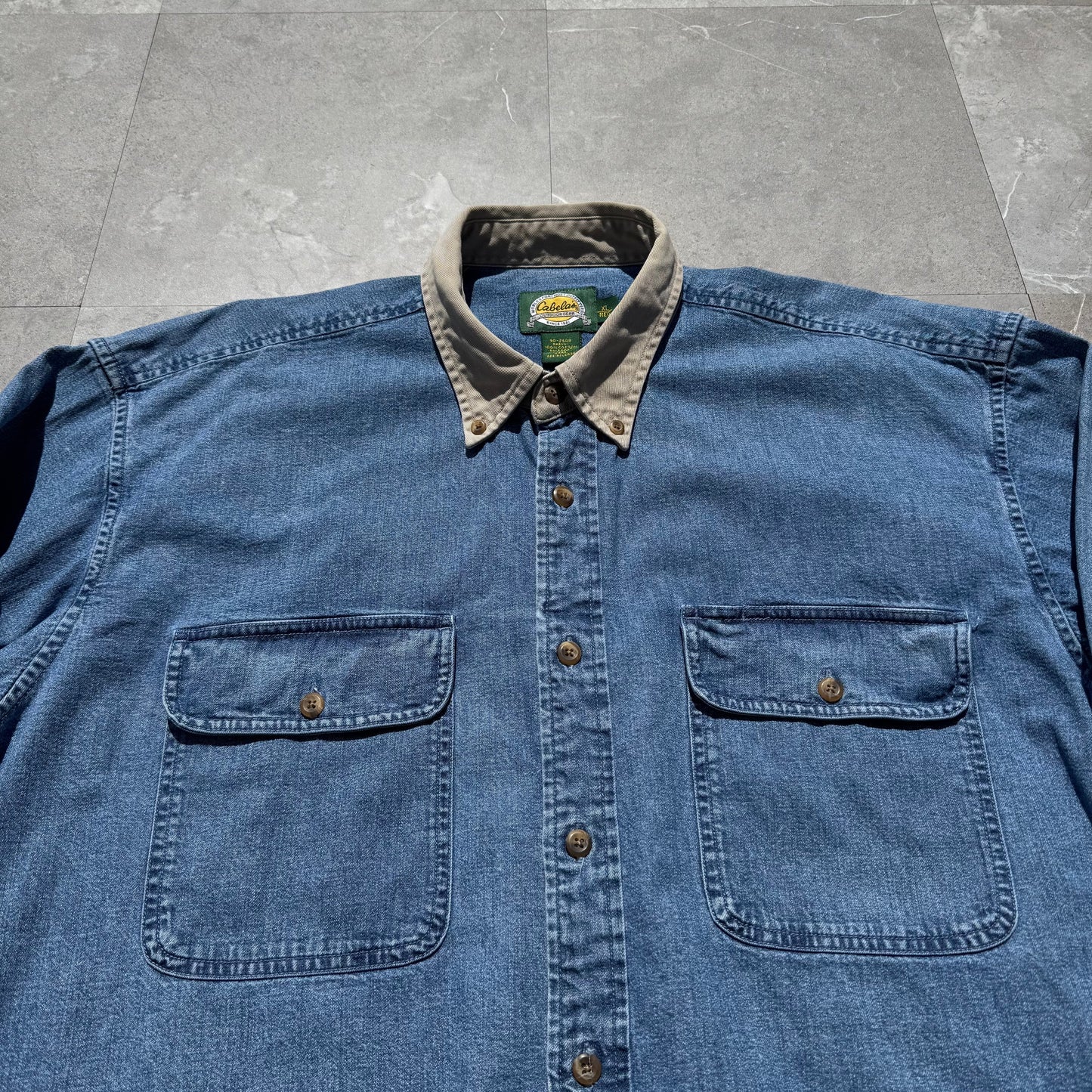 90s Cabela's Denim Elbow Patch Shirt KiiChain Clothing