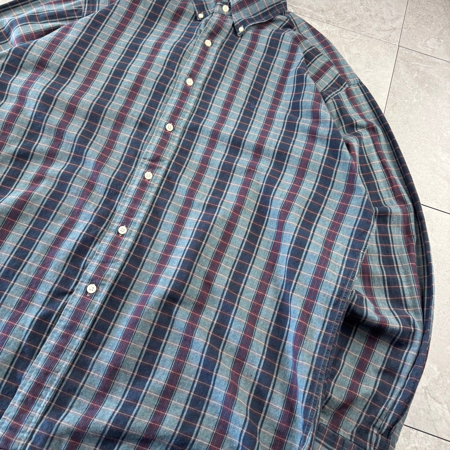 00s Ralph Lauren “Blaire” Striped-Checkered Button Down Shirt