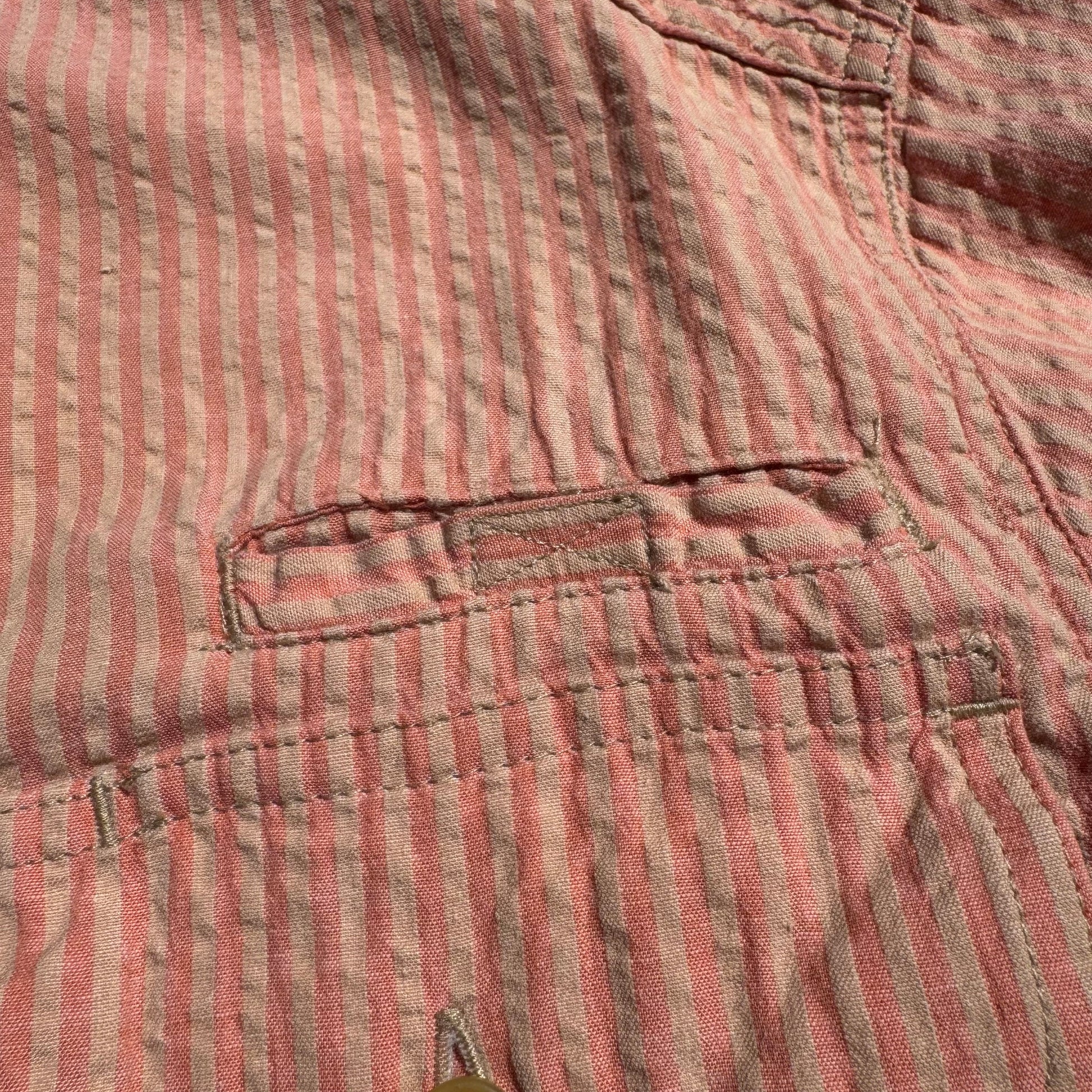 90s Travel Smith Salmon Pink Seersucker Dual Pocket Short Sleeve Shirt KiiChain Clothing
