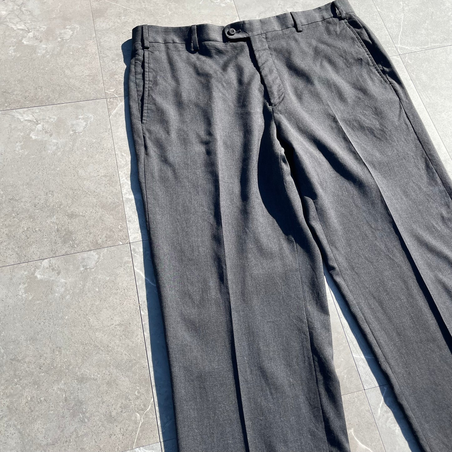 90s-00s Zanella Made in Italy Dark Gray Pleated Slacks Size 38