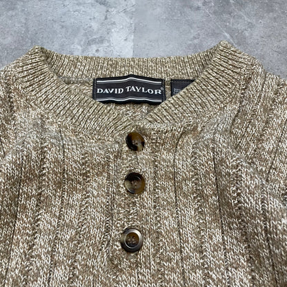 90s David Taylor Made in USA Henley Neck Knitted Sweater