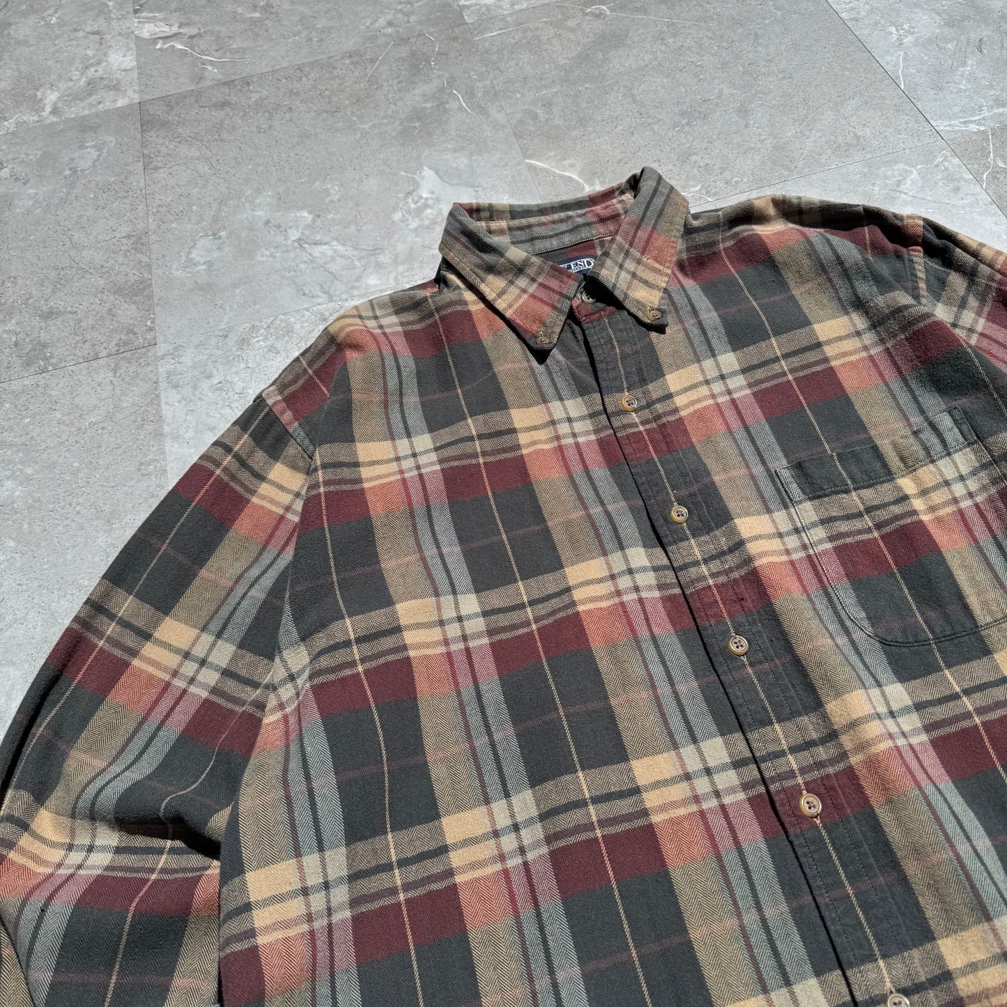 90s Lands' End Checkered Flannel Shirt KiiChain Clothing