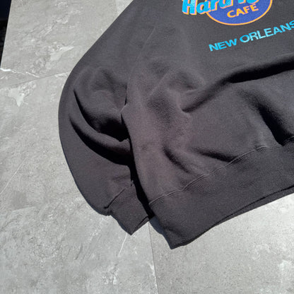 90s Hanes Hard Rock Cafe New Orleans Made in USA Black Crewneck Sweatshirt KiiChain Clothing