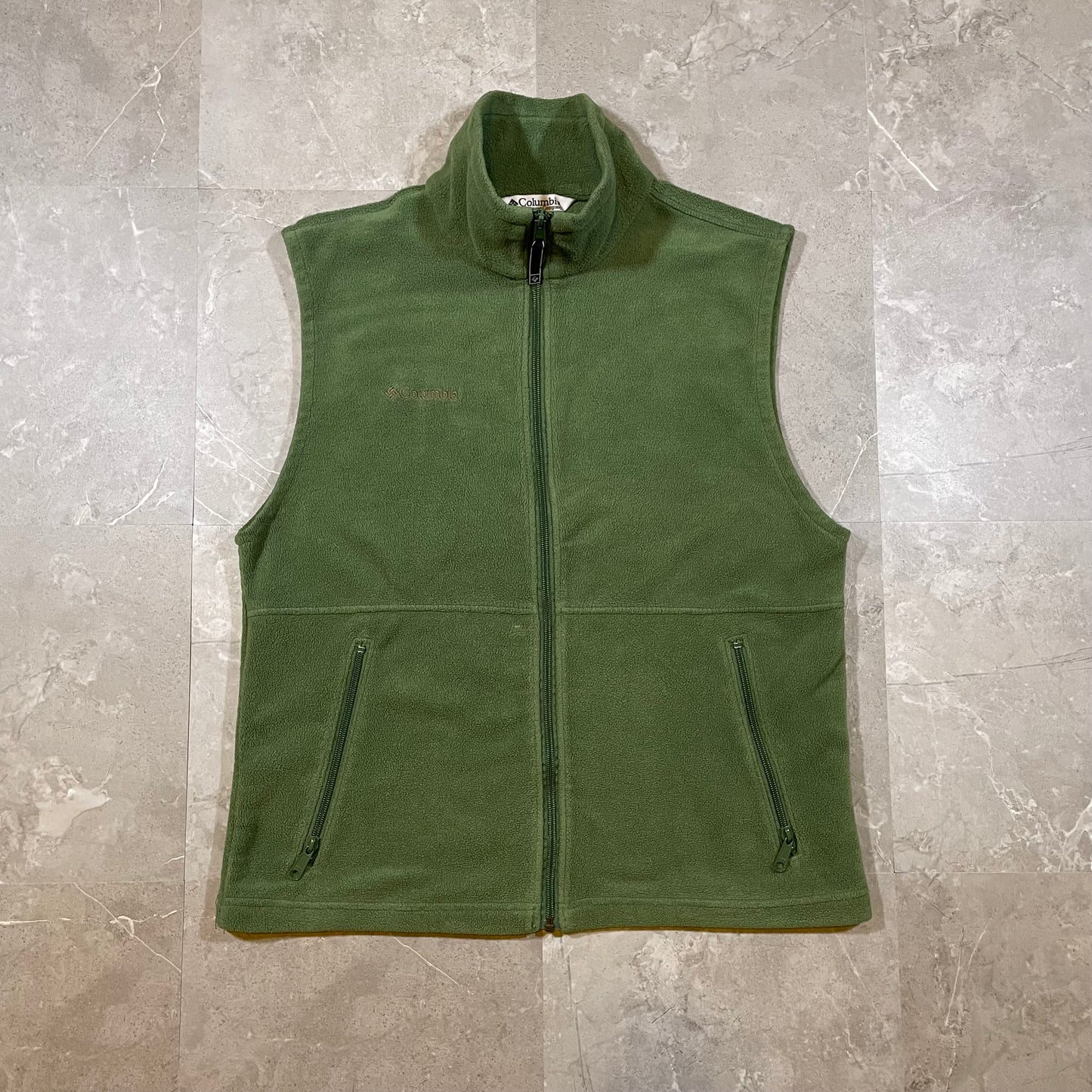 00s Columbia Green Zip Fleece Vest