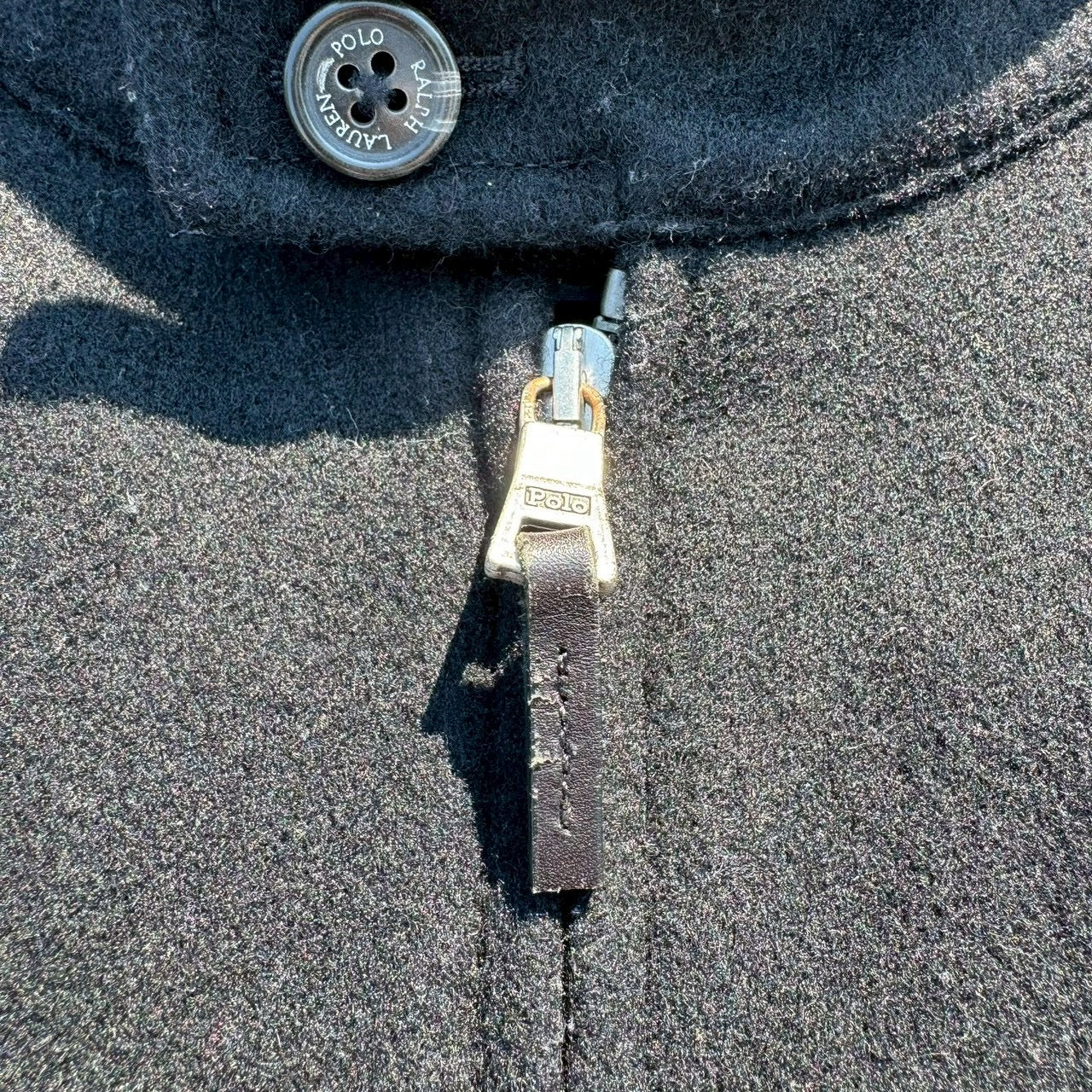 00s Ralph Lauren Black Wool Harrington Jacket