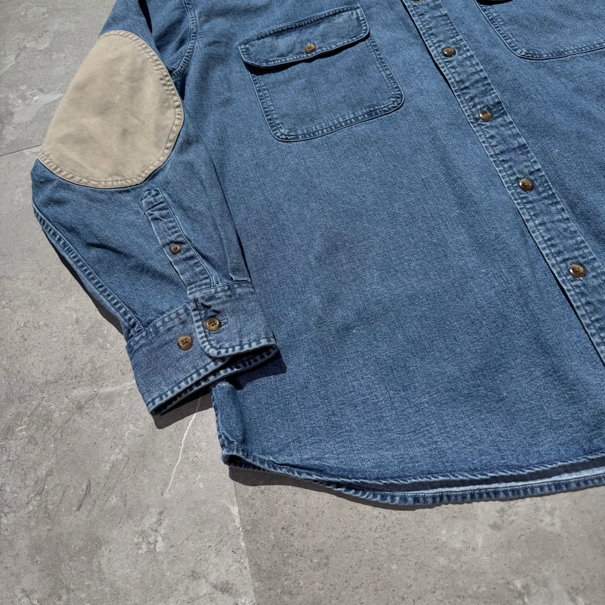 90s Cabela's Denim Elbow Patch Shirt KiiChain Clothing