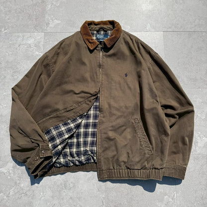 90s-00s Ralph Lauren Brown Corduroy Collar Swing Top Jacket