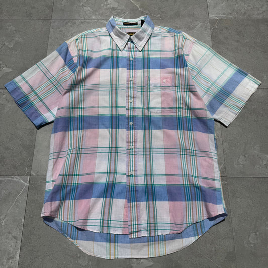 90s Eddie Bauer Manteca Madras Checkered Short Sleeve Shirt KiiChain Clothing