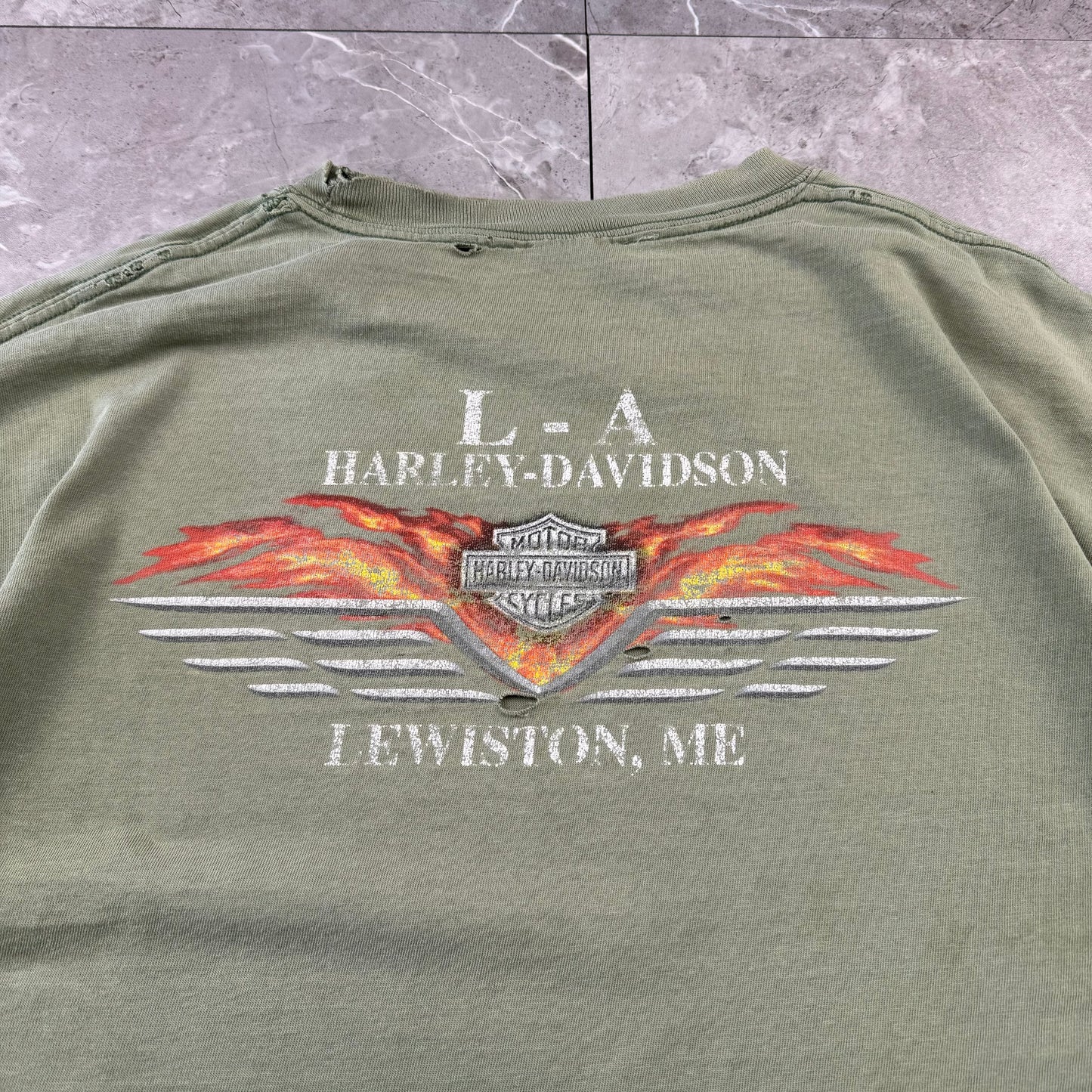 00s Unknown Harley Davidson Faded & Thrashed Graphic T-Shirt