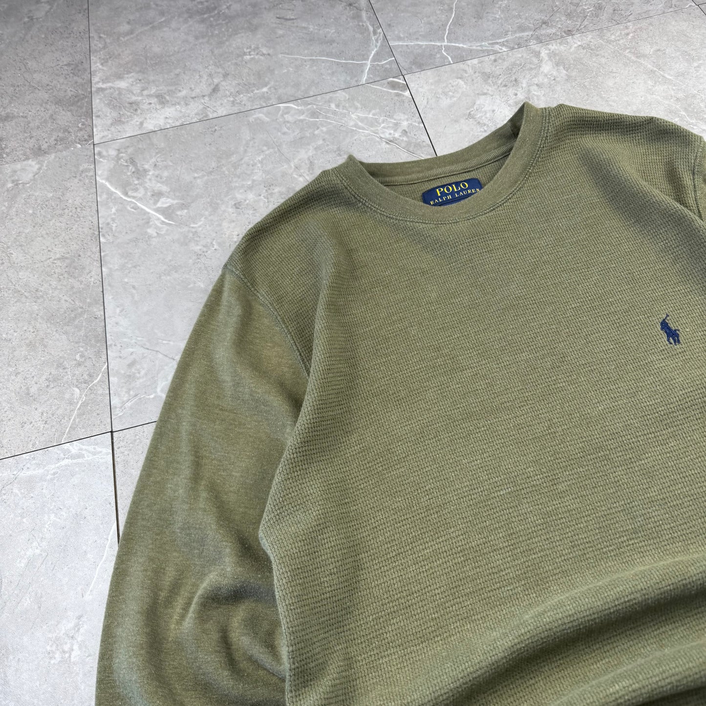 00s~ Polo Ralph Lauren Olive Green Long Sleeve Thermal
