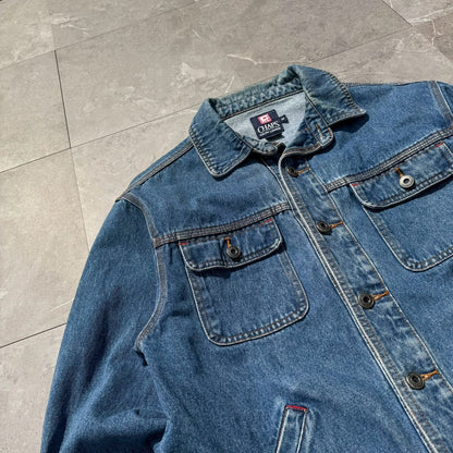 90s CHAPS Ralph Lauren Embroidered Logo Denim Jacket