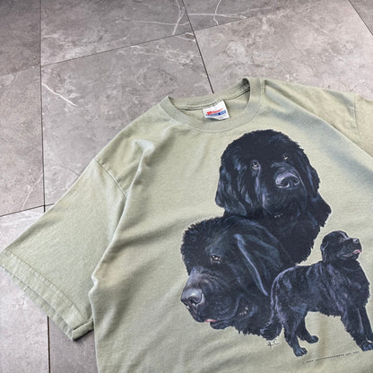 90s-00s Hanes Black Dog Khaki T-Shirt