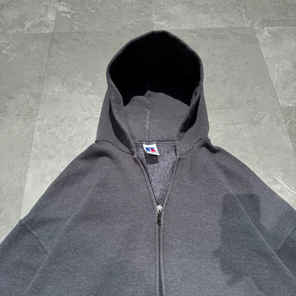 90s Russell Athletic Faded Gray Zip-Up Hoodie KiiChain Clothing
