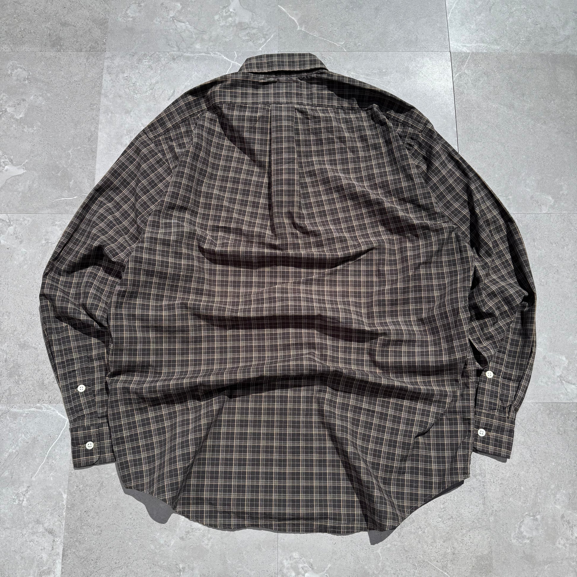 90s-00s Ralph Lauren “Blake” Dark Brown Checkered Button Down Shirt KiiChain Clothing