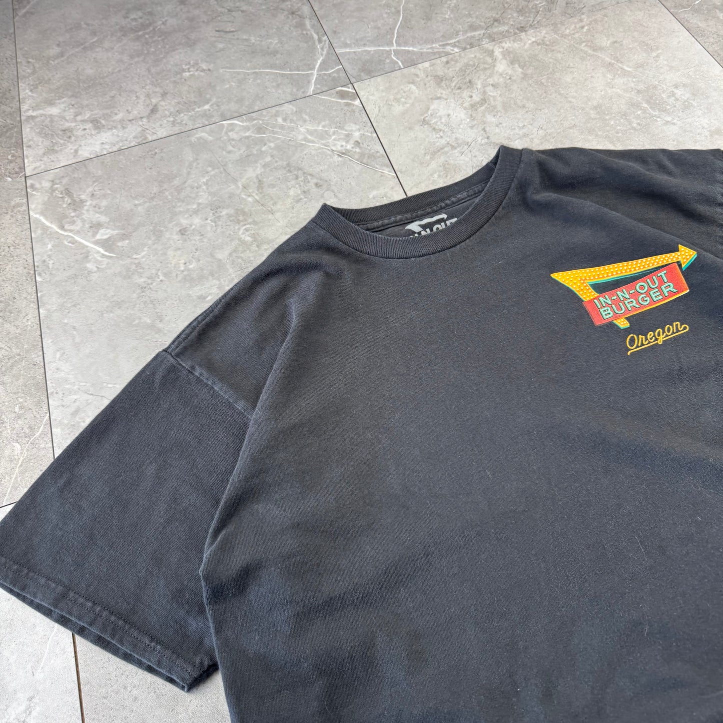 00s In-N-Out Burger Oregon Black Graphic T-Shirt