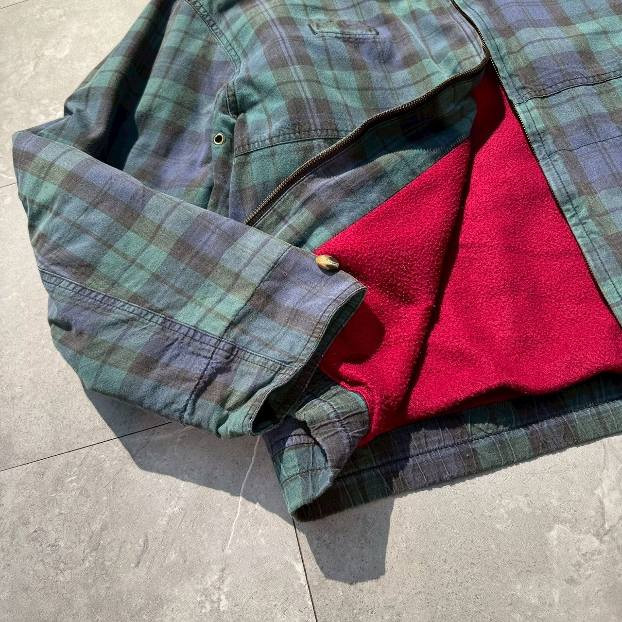 80s Chaps Ralph Laure Checkered Fleece Lined Jacket