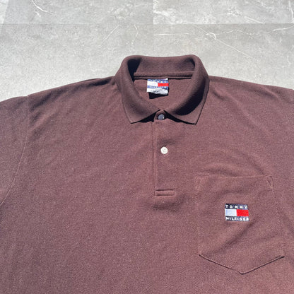 90s Tommy Hilfiger Brown Polo Shirt