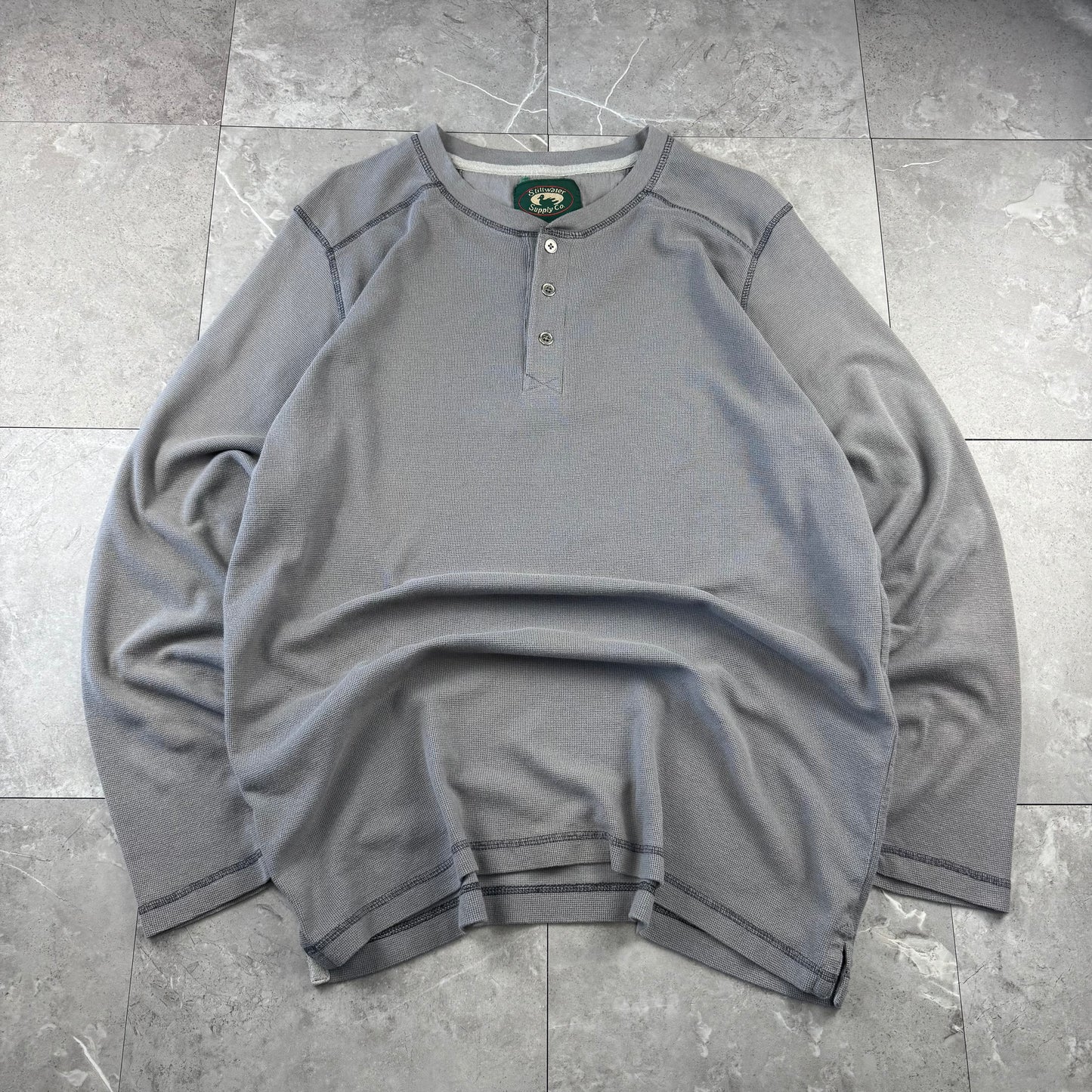 90s Stillwater Supply Co. Gray Henley Neck Long Sleeve Thermal