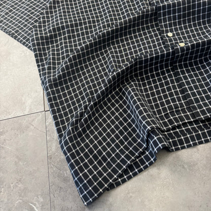 00s Ralph Lauren Polo Golf Caldwell Black Checkered Open Collar Shirt XL