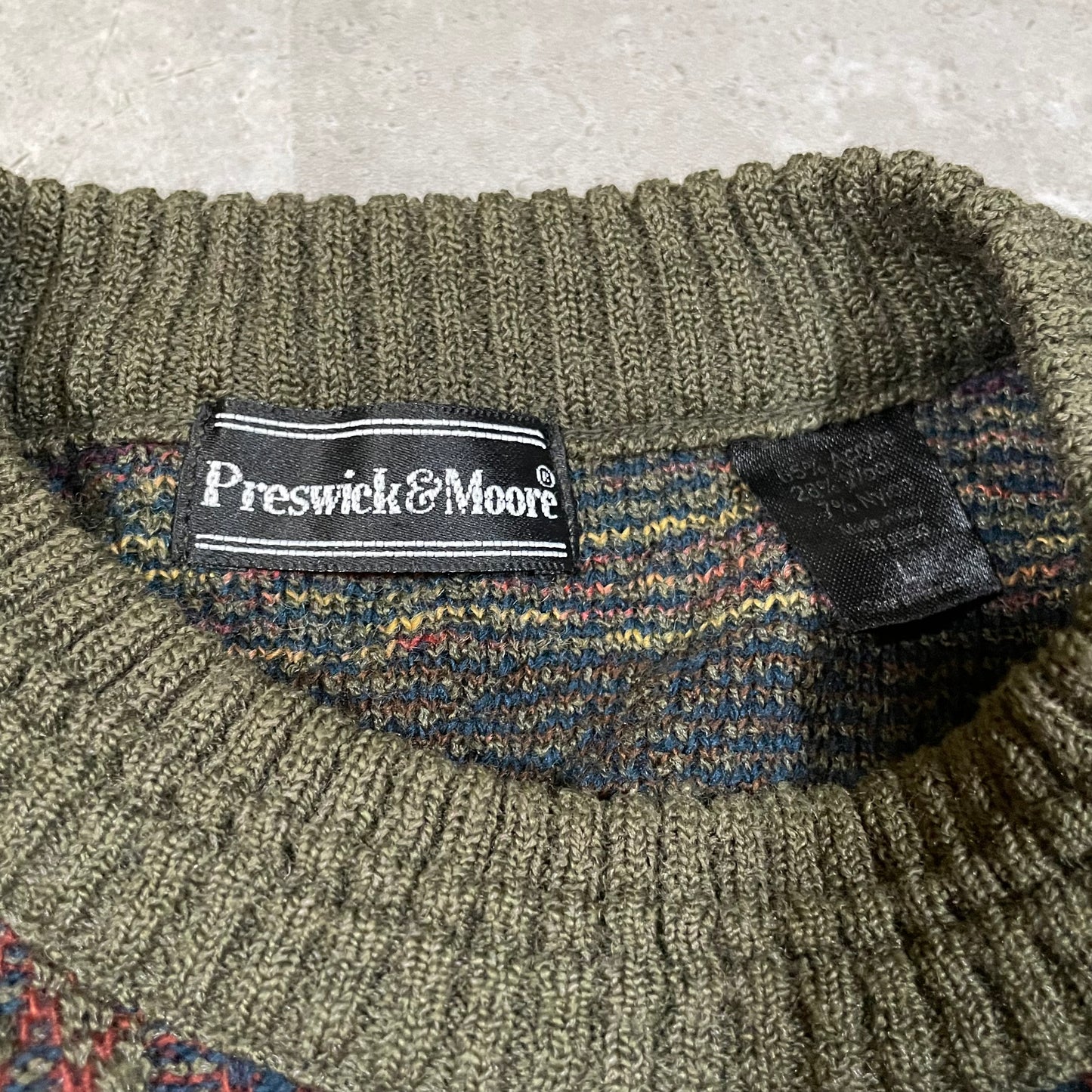 90s Preswick & Moore Wool-Blend Design Knit