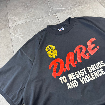 80s-90s Murina’s Best Premium Weight D.A.R.E. Black Single Stitch Graphic Made in USA T-Shirt