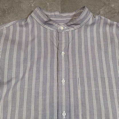 90s Arrow Collection Gray Striped Stand Collar Shirt