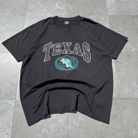 90s Fruit of the Loom Faded Black Made in USA Texas Graphic Tee KiiChain Clothing