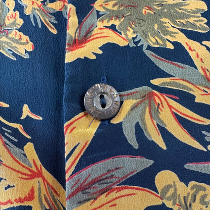 90s Avanti Black 100% Silk Open Collar Shirt