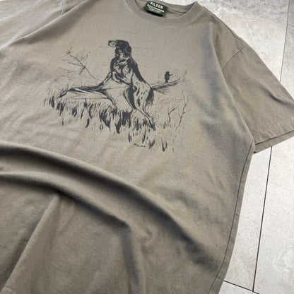 00s Filson Made in USA Olive Green Doberman Graphic Tee