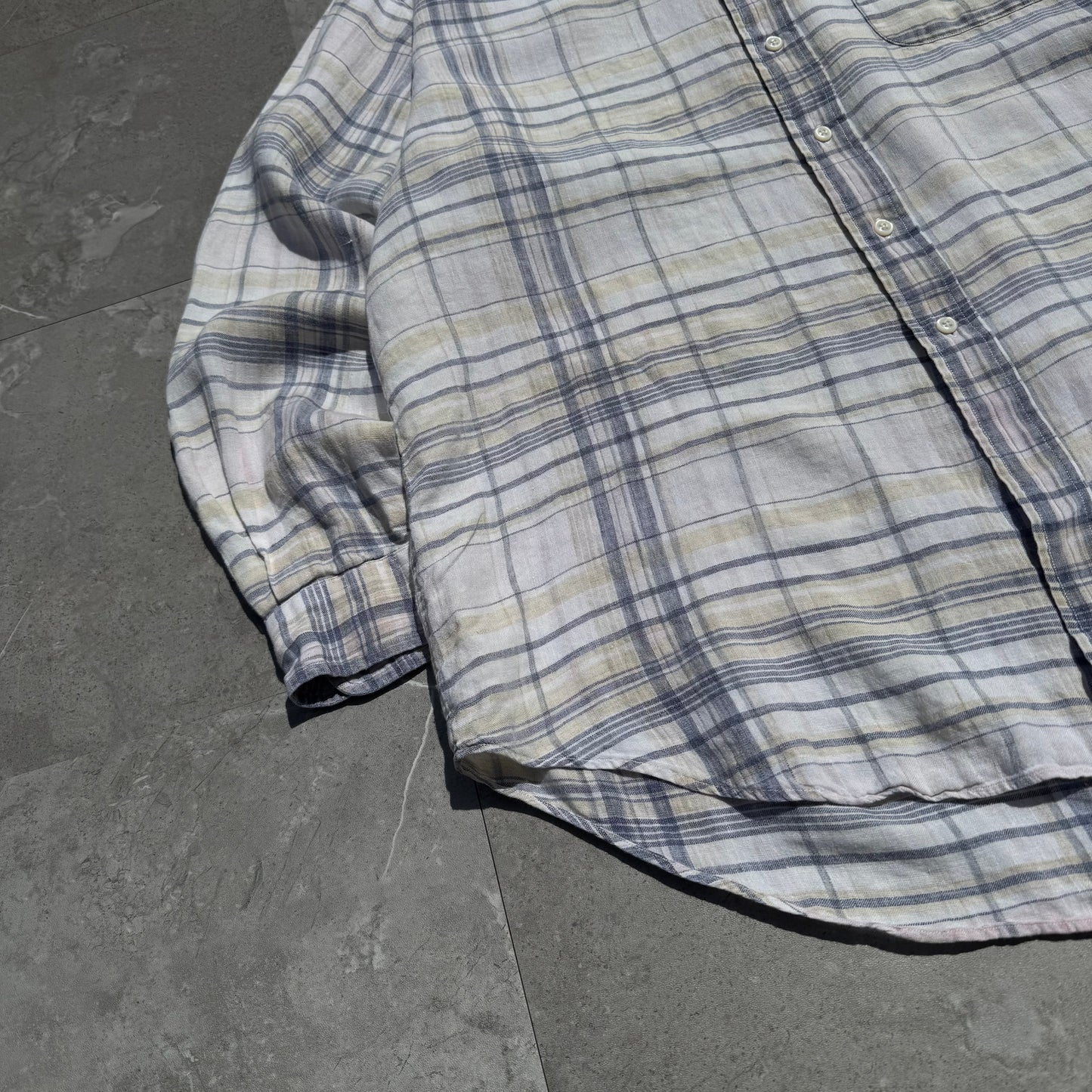 90s Ralph Lauren Checkered Linen Shirt KiiChain Clothing