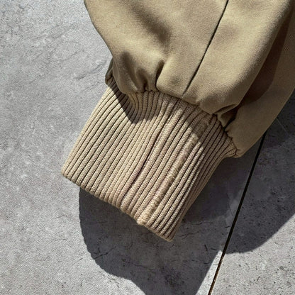 70s-80s Izod x Lacoste Beige Tan Flannel Lined Harrington Jacket