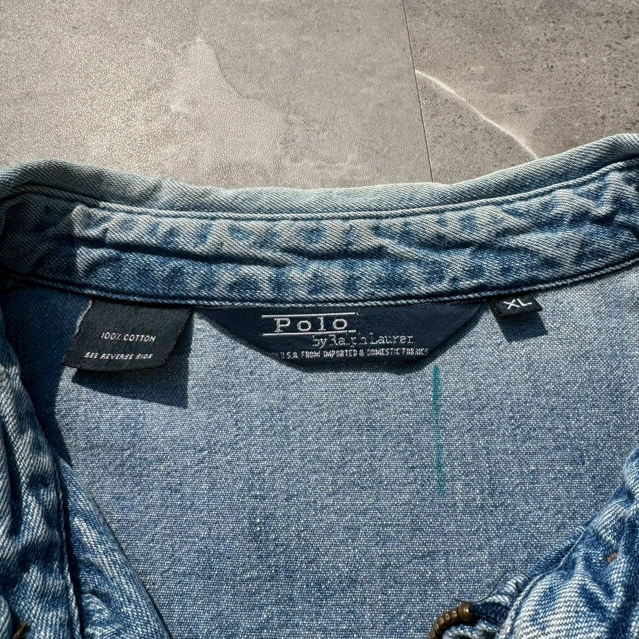80s-90s Ralph Lauren Light Blue No-Pony Denim Swing Top Jacket