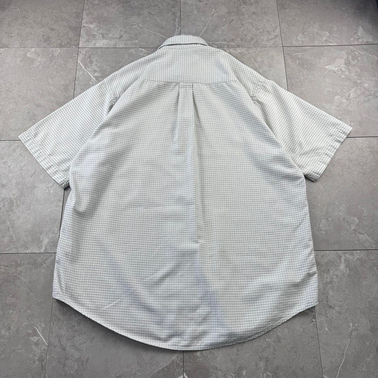 90s Nautica White Checkered Short Sleeve Shirt XL