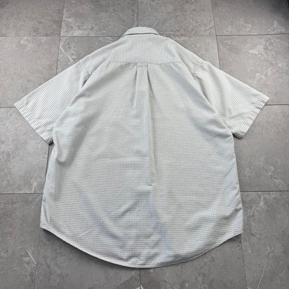 90s Nautica White Checkered Short Sleeve Shirt XL