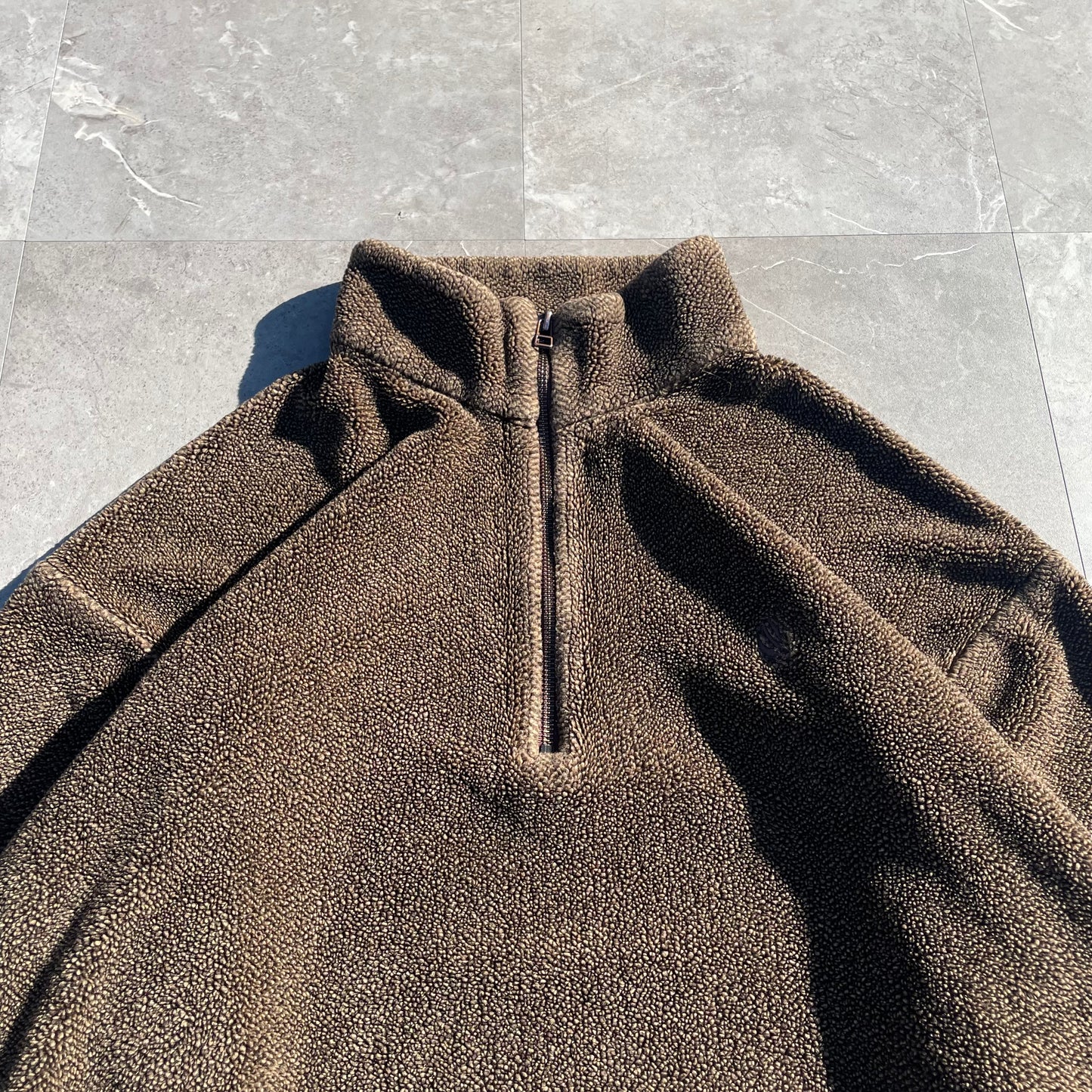 90s Nautica Made in USA Brown Fleece Half-Zip Pullover